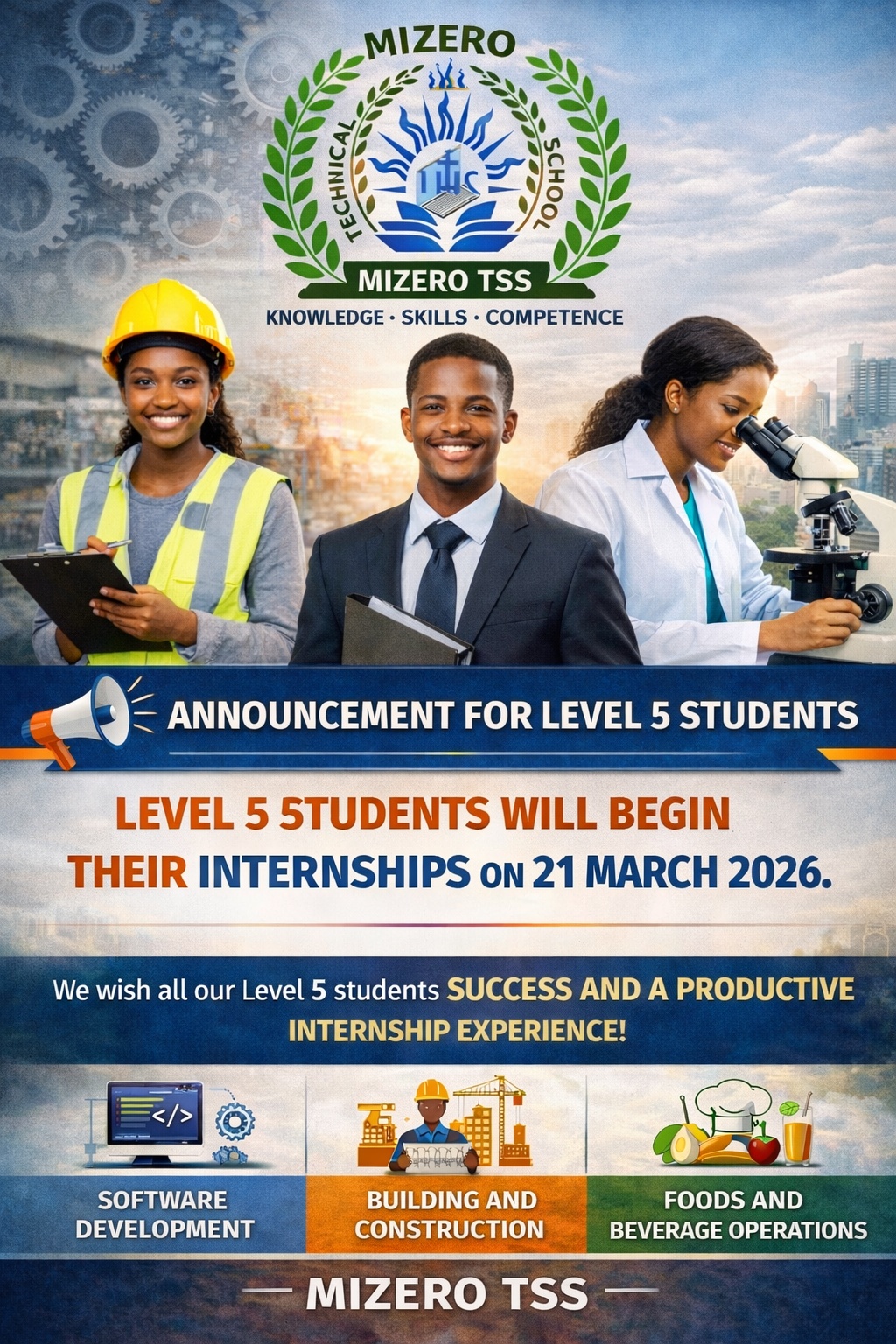 Internship Announcement for Level 5 Students